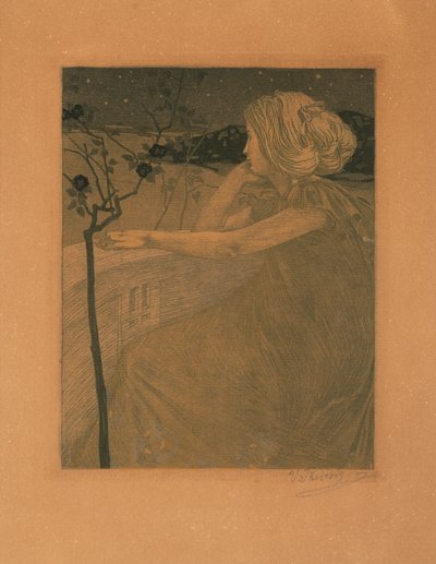 Meditation auf dem Balkon, 1899-1900 von Vojtěch Preissig