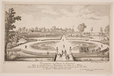 Vue perspective du Chateau de Bregentved von W.A. Müller