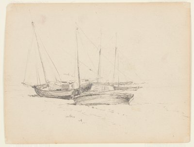 Fischerboote am Strand von Walter Clark