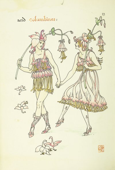 Blumen aus Shakespeares Garten: Akelei von Walter Crane