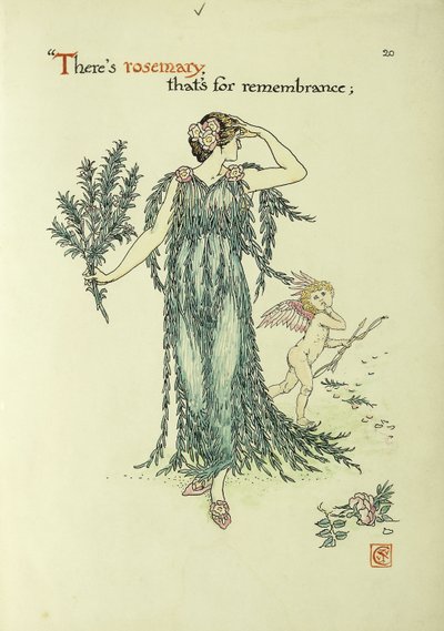 Blumen aus Shakespeares Garten: Rosmarin, 1906 von Walter Crane