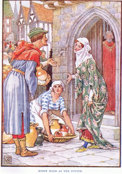 Robin Hood als Töpfer, ca. 1920 von Walter Crane