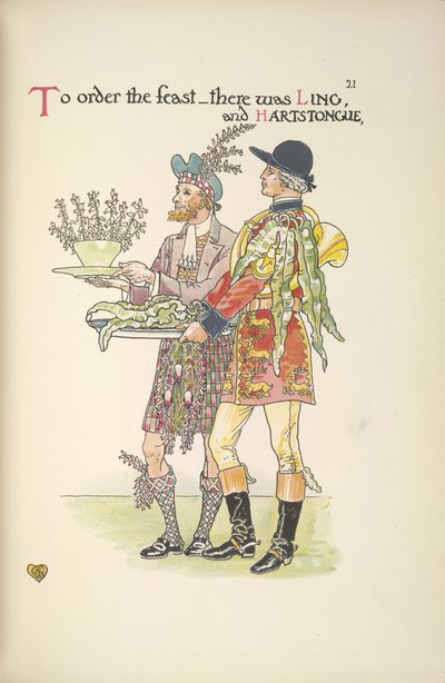 Zwei Diener, Ling und Hartstongue von Walter Crane