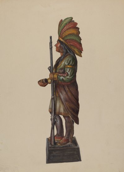 Indianer im Zigarrenladen, ca. 1936 von Walter Hochstrasser