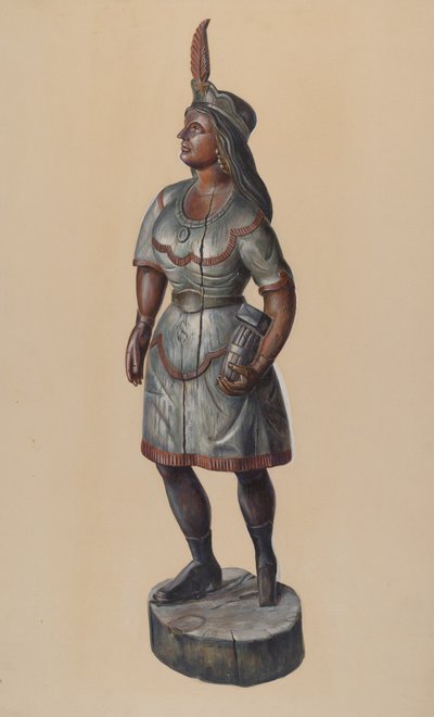 Zigarrenladen-Indianer, um 1937 von Walter Hochstrasser