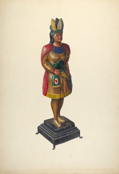 Zigarrenladen-Indianer, um 1937 von Walter Hochstrasser