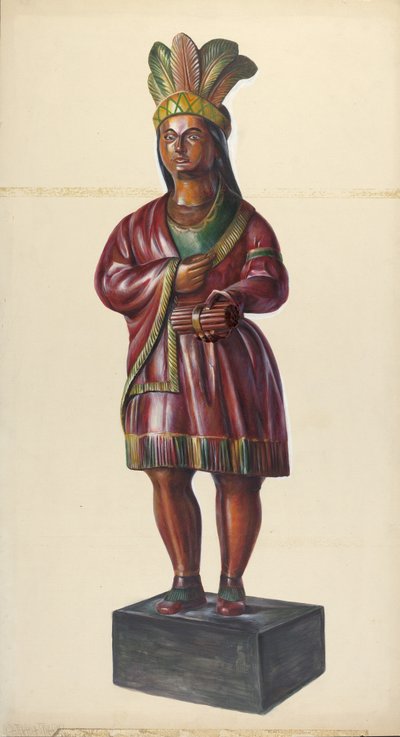 Zigarrenladen-Indianer, um 1937 von Walter Hochstrasser