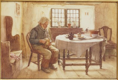Eine Mahlzeit eines armen Mannes, 1891 von Walter Langley