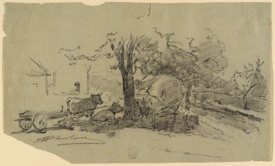 Ein Dorfplatz von Walter Shirlaw