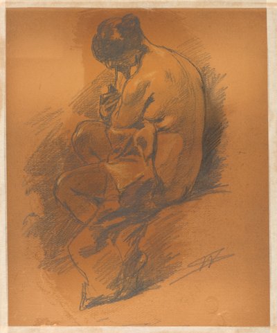 Aktstudie einer sitzenden Frau von Walter Shirlaw