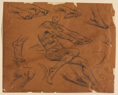 Studien eines sitzenden Aktes von Walter Shirlaw