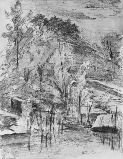 Bäume und Bach von Walter Shirlaw