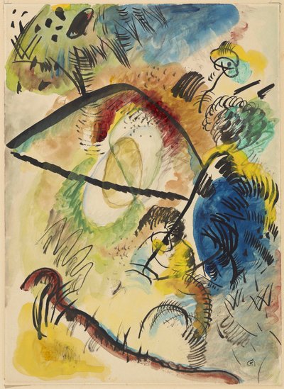 Aquarell IX (Mit schwarzen Strichen) von Wassily Kandinsky
