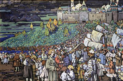 Ankunft der Kaufleute von Wassily Kandinsky
