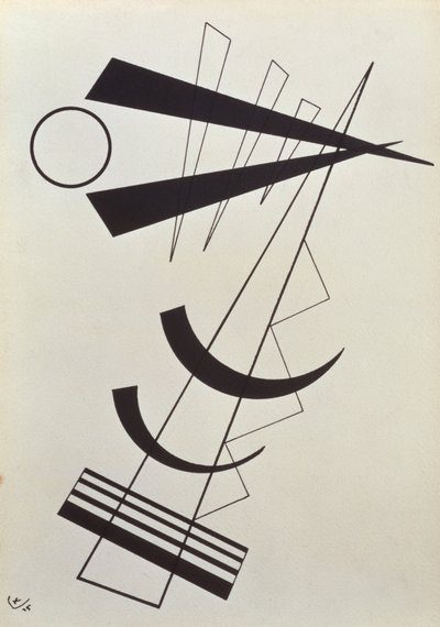 Betonte Gewichte in Schwarz/Weiß von Wassily Kandinsky