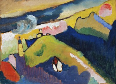 Murnau. Berglandschaft mit Kirche, 1910 von Wassily Kandinsky