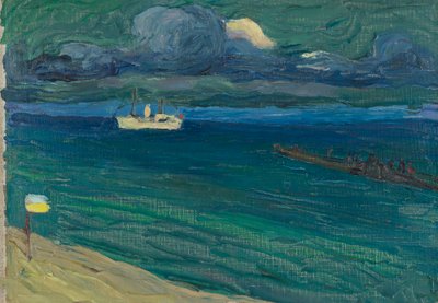 Rapallo – Meereslandschaft mit Dampfer von Wassily Kandinsky