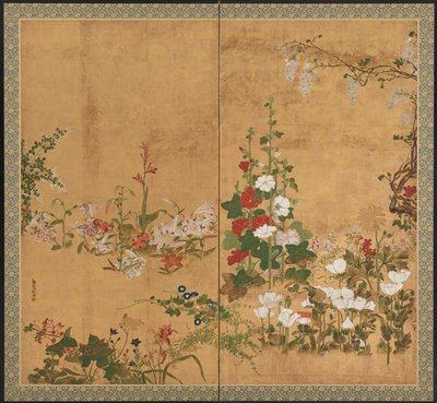 Blumen, Edo-Periode, frühes-mittleres 18. Jahrhundert von Watanabe Shiko