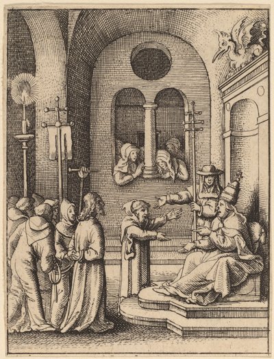 Jesus erneut vor Kaiphas von Wenceslaus Hollar