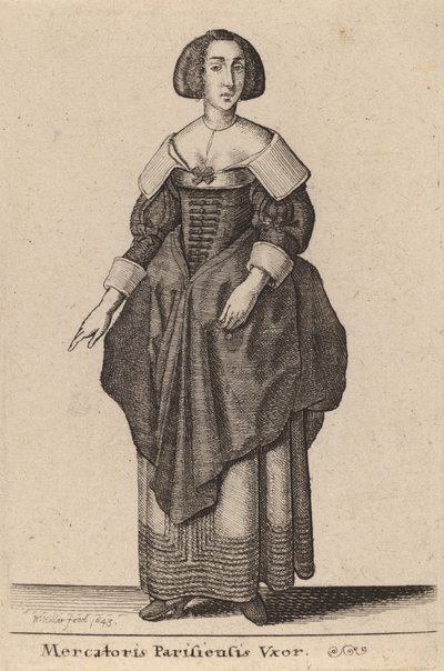 Mercatoris Parisiensis Vxor, 1643 von Wenceslaus Hollar