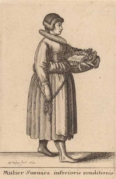 Mulier Svevica Inferioris Conditionis, 1642 von Wenceslaus Hollar