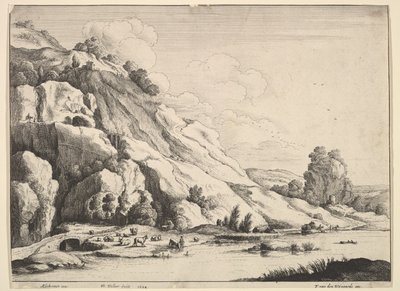Die Steinbrücke, 1649 von Wenceslaus Hollar