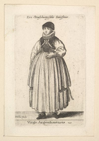 Virgo Argentinensis. Unverheiratete Frau aus Straßburg, 1625-77 von Wenceslaus Hollar