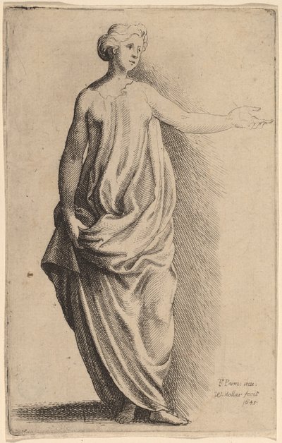 Stehende Figur von Wenceslaus Hollar after Parmigianino