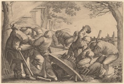 Bauernprügelei von Wenceslaus Hollar after Pieter Bruegel the Elder