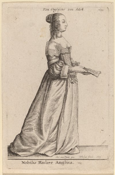 Edle englische Frau von Wenceslaus Hollar after Sir Anthony van Dyck