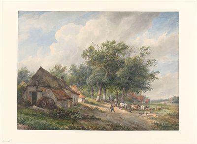 Landschaft mit Bauernhöfen und Vieh von Wijnand Nuijen