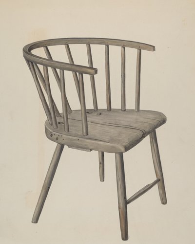 Handgefertigter Armstuhl, ca. 1937 von Wilbur M Rice