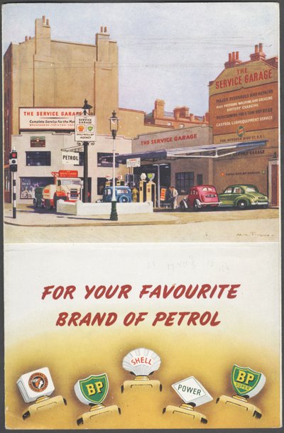 Shell, BP, National Benzole, 1950er Jahre von Wilfred Fryer