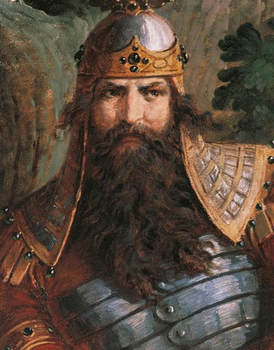 Gunther, König von Burgund, um 1882-83 von Wilhelm Hauschild