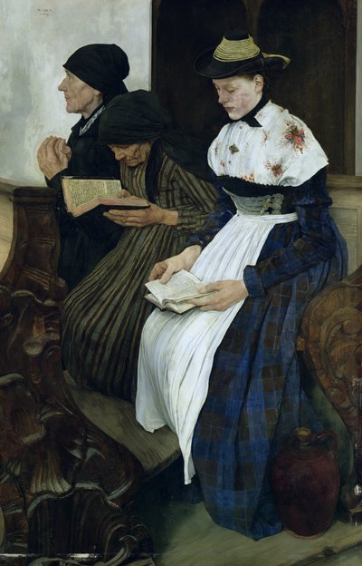 Drei Frauen in der Kirche, 1882 von Wilhelm Maria Hubertus Leibl