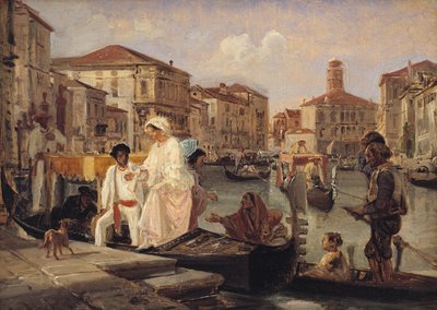 Aussteigen aus einer Gondel in Venedig von Wilhelm Marstrand