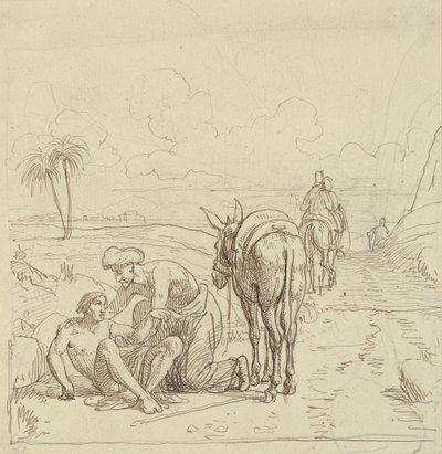 Der barmherzige Samariter findet den Verwundeten von Wilhelm Marstrand