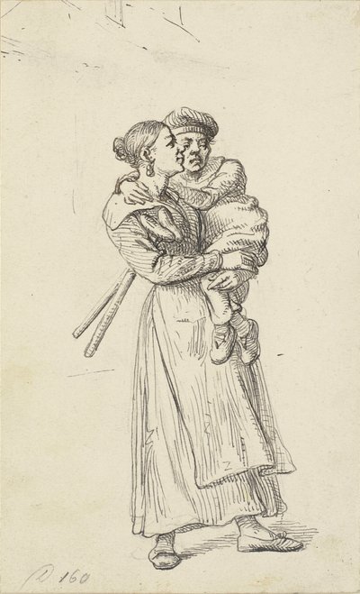 Eine Frau trägt einen Krüppel von Wilhelm Marstrand
