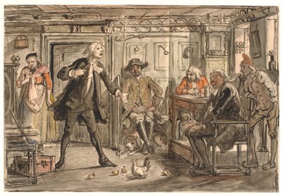 Erasmus Montanus diskutiert mit Per Degn von Wilhelm Marstrand