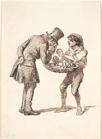 Italienischer Orangenverkäufer und der kritische Kunde von Wilhelm Marstrand
