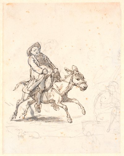 Priester auf galoppierendem Esel von Wilhelm Marstrand
