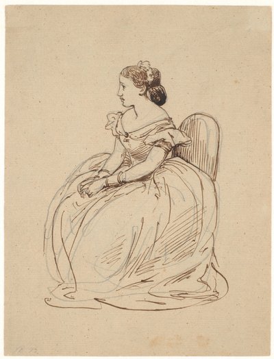 Sitzende Frau im Ballkleid von Wilhelm Marstrand