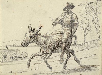 Junger Mann reitet auf einem Esel von Wilhelm Marstrand