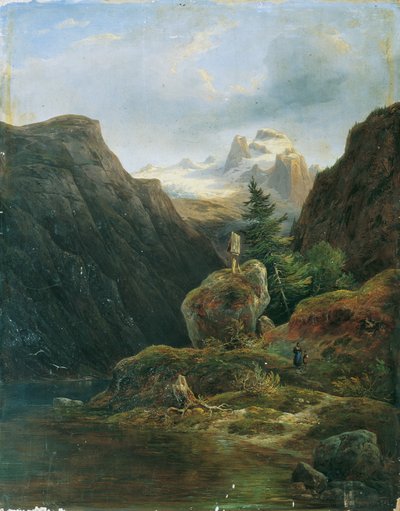 Vorderer Gosausee gegen Dachstein von Wilhelm Steinfeld