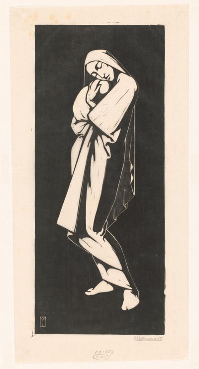 Frau mit Kind von Willem Bernardus IJzerdraat (signed by artist)