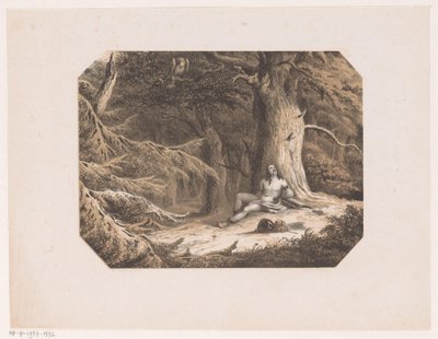 Halbnackter Mann im Wald von Willem Jacob Hofdijk
