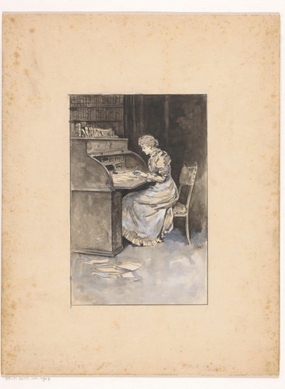 Schreibende Frau von Ludwig Willem Reymert Wenckebach