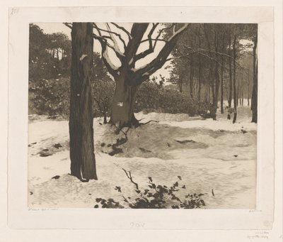 Verschneite Waldlandschaft in Ede von Willem Witsen (signed by artist)
