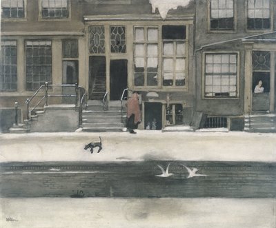 De Kromboomsloot in Amsterdam von Willem Witsen (signed by artist)