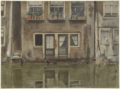Häuser an einem Kanal in Amsterdam von Willem Arnoldus Witsen